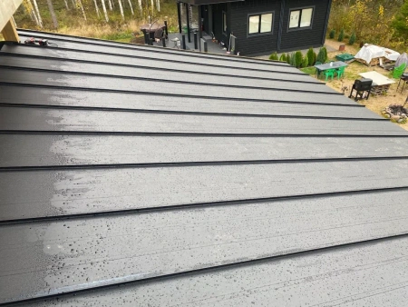 Фальцевая панель Aquaclick, Эталон, с подгибом 0.5 мм, PU Matt, Zn 275 г/м², RAL 7024