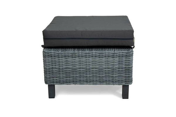 Пуф малый Mokka Bella, плетеный из искуственного ротанга цвет: серый