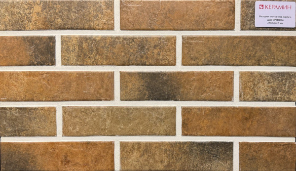 Термопанель рядовая Европа с плиткой Keramin, 1020х600 мм, 40 мм ППС, гладкий, цвет: Орегон 4