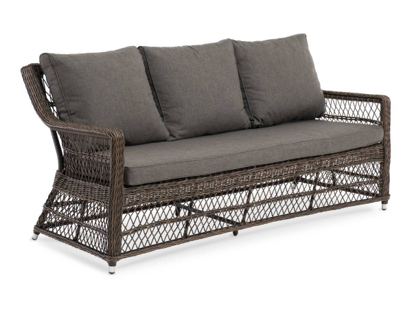 Диван 3-местный из искусственного ротанга, Гранд Латте цвет: коричневый