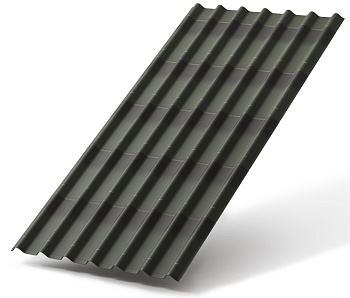 Черепица Ондулин, лист 1950 х 950 мм цвет: зеленый