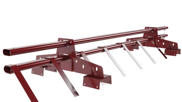 Снегозадержатель для профнастила Н-114 Borge L=1500 мм 2 опоры, 2 трубы, овал 25х45 RAL 3011