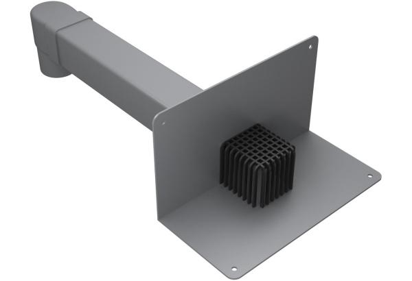 Воронка парапетная Termoclip 100х100 мм, L=650 мм, с отводом и листоуловителем