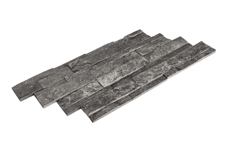 Кварцит, 3D панель из камня, 600х150 мм, Rockface Monsoon Black