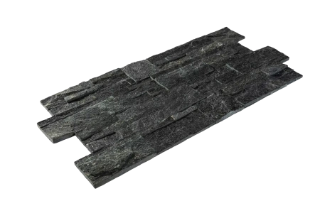 Кварцит, 3D панель из камня, 350х180 мм, Modern Black Quartz