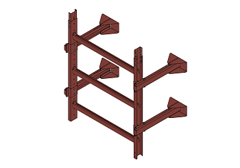 Лестница пожарная ГОСТ П 1-1, 800 мм, L= 1050 мм RAL 3009