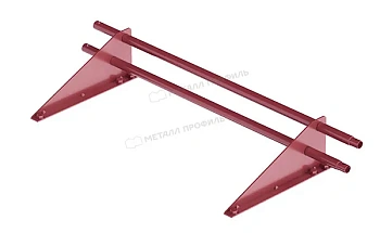 Снегозадержатель трубчатый RoofRetail, L=1000 мм, 2 опоры, 2 трубы, круг Ø25 мм RAL 3005