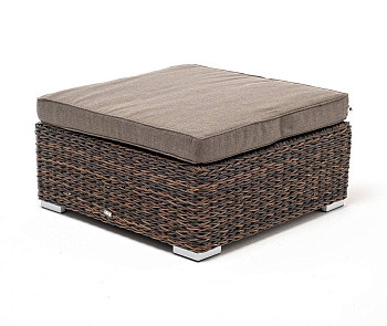 Оттоманка плетеная из искуственного ротанга /гиацинт/ с подушкой, Лунго цвет: коричневый