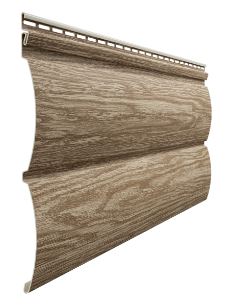 Виниловый сайдинг Docke, Блок-хаус D4.7Т, L=3600х243 мм. серия Lux Монреаль, цвет: кедр