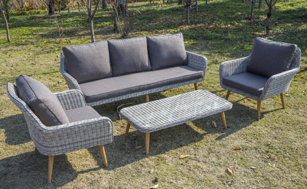 Стол журнальный из искусственного ротанга, Прованс цвет: бежевый