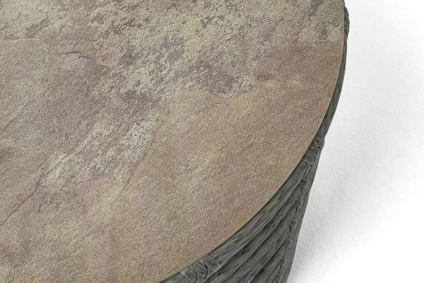 Стол журнальный из искусственного ротанга, Валенсия цвет: серый