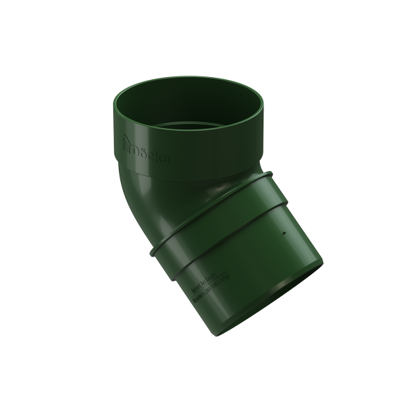 Колено трубы 45°, Docke Standart, Ø80 мм, цвет: зеленый