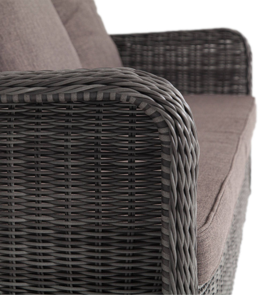 Диван 3-местный из искусственного ротанга, Гляссе графит