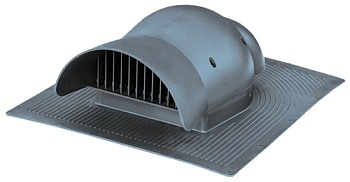 Кровельный вентиль Krovent KTV битумной черепица в процессе монтажа серый