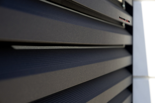 Ламель для забора жалюзи, Milan Gofr, с пленкой 0.45 мм, Drap-double TX, RR 32