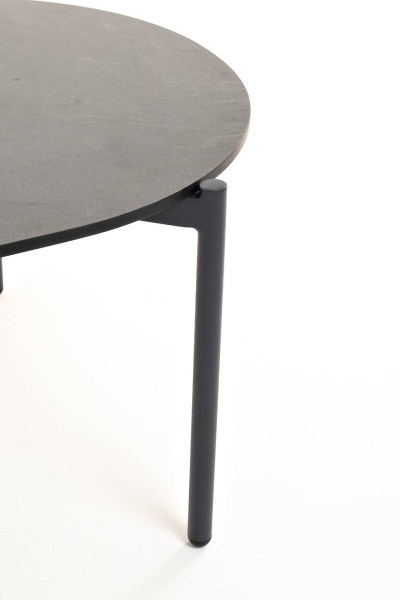 Стол из HPL, Диего, овальный 120х60 см H 40 см, каркас темно-серый, цвет серый гранит