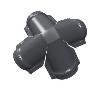 GL X-четверник конька полукруглого 0.5 мм, PE, RAL 7024