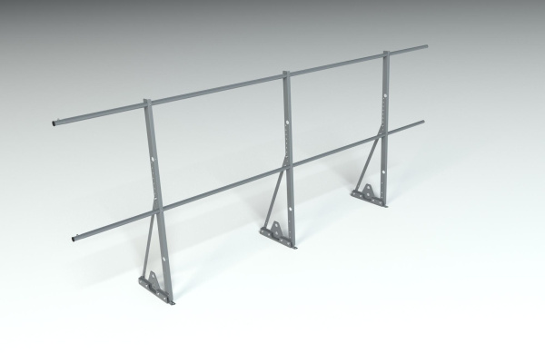 Ограждение кровельное для фальцевой кровли Roofsystems Econom Smart фальц, H=1200 мм RAL 7042, L=3000 мм