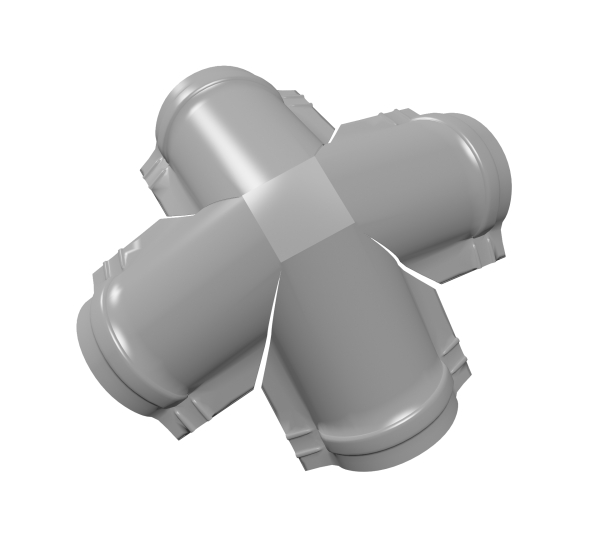 GL X-четверник конька полукруглого 0.5 мм, Satin, RAL 7004