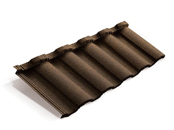 Композитная черепица Metrotile MetroRoman, 1280 х 415 мм цвет:  айрон-барк