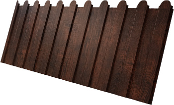 Профилированный лист GL C8 A, фигурный, 0.4 мм, Print Premium, Cherry Wood Fresh TwinColor