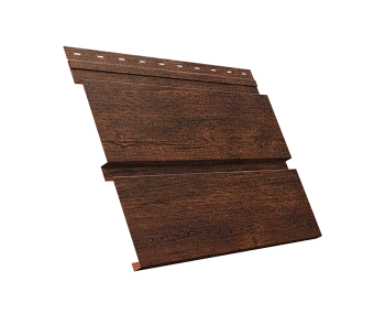 GL Софит металлический Квадро Брус, с перфорацией 0.45 мм, Print Premium, Cherry Wood Dark FTC