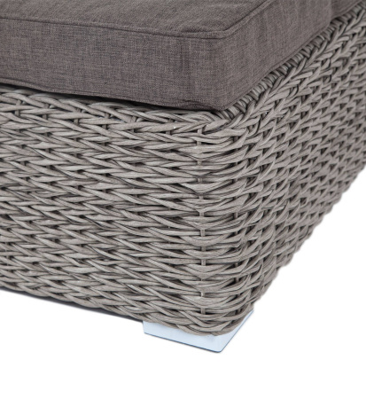 Оттоманка плетеная из искуственного ротанга /гиацинт/ с подушкой, Лунго цвет: серый