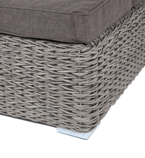 Оттоманка плетеная из искуственного ротанга /гиацинт/ с подушкой, Лунго цвет: серый