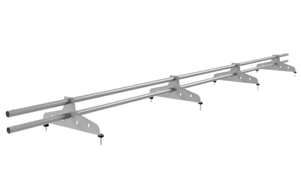 Снегозадержатель универсальный NewLine L=3000 мм, 4 опоры, 2 трубы, круг Ø25 мм, RAL 7004