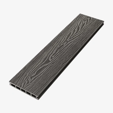 Террасная доска UnoDeck Vintage 150 мм, L= 3000 мм тиснение дерево, цвет: графит