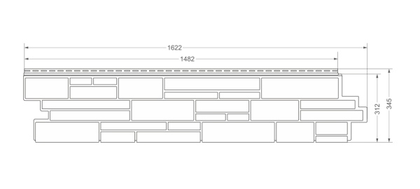 Фасадная панель Я фасад, Алтайский камень 1482 х 312 мм Classic, цвет: янтарь