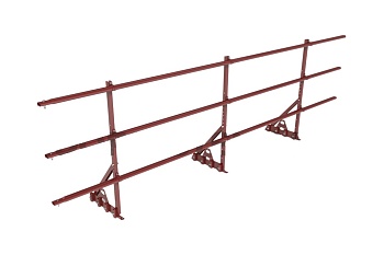 Ограждение кровельное для фальцевой кровли Roofsystems Prestige Master фальц, H=900 мм RAL 3009, L=3000 мм