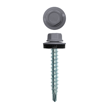 Саморез кровельный, 4.8х35 мм, сверло №1, RAL 7004, уп. 250 шт.