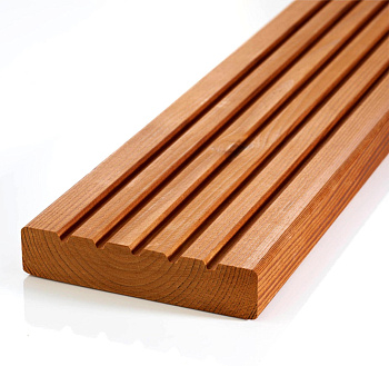 Террасная доска Термососна 95 мм, гладкая и вент. пазы