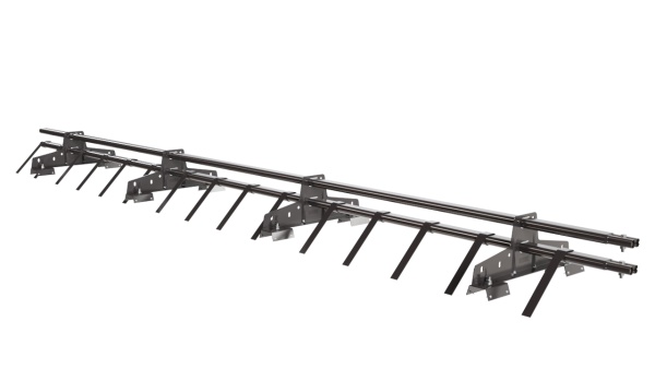 Снегозадержатель для профнастила Н-60, Н-75 Borge L=3000 мм, 4 опоры, 2 трубы, овал 25х45 RAL 8019