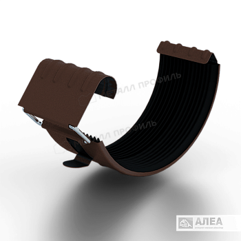 Соединитель желоба Ø125 мм, Металл Профиль Foramina Freeze, DarkBrown