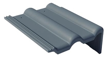 Боковая правая черепица Braas Франкфурт 420х330 мм цвет: графит