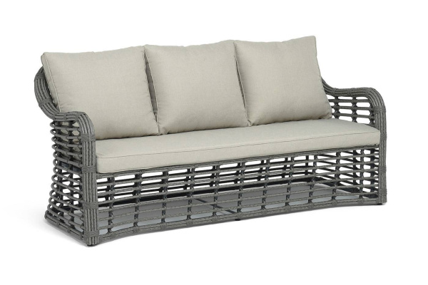 Диван 3-местный из искусственного ротанга, Ницца цвет: серый