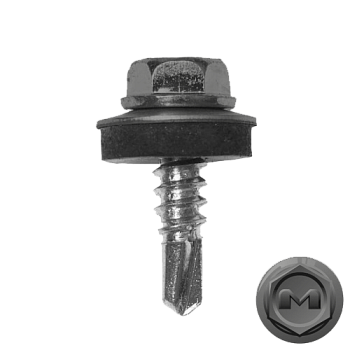 Саморез кровельный Daxmer 5.5х19 мм, сверло №3, RAL 9006, уп.250 шт.