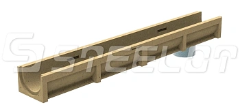 Лоток водоотводный полимербетонный SteeStart DN100 H95, с вертикальным выходом