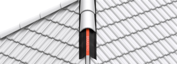 Аэроэлемент конька Braas PRO 310 мм,  L=5000 мм, цвет: красный