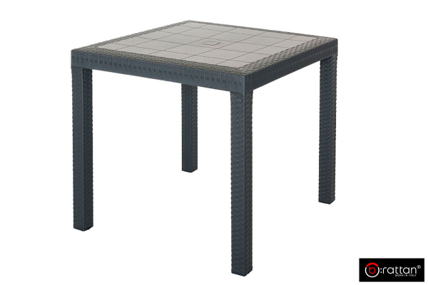 Стол B:Rattan Dallas пластиковый под ротанг, 80х80 см, цвет: коричневый