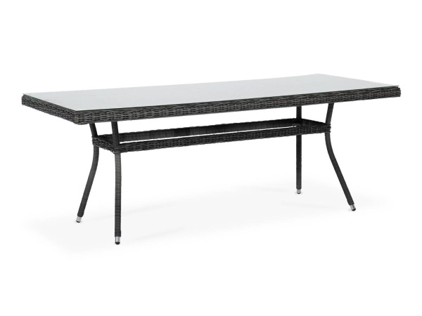 Стол плетеный из искусственного ротанга 200х90 см, Латте цвет: графит