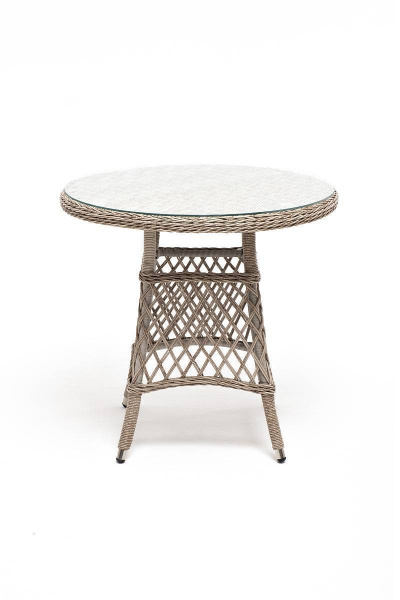 Стол плетеный круглый Эспрессо, Ø 80 см, высота 75 см цвет: бежевый