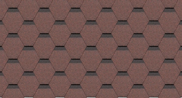 Битумная черепица, Docke, Standart Сота цвет: красный, 3 м² / уп.