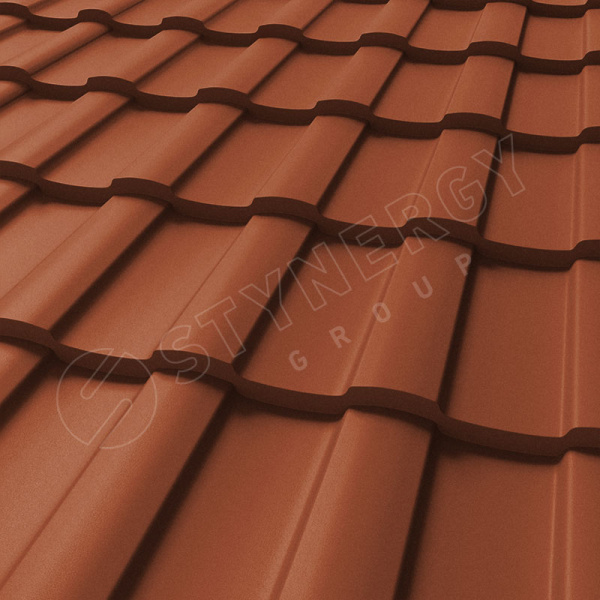 Металлочерепица Stynergy, Stella 0.5 мм, Rooftop Бархат, RAL 8004