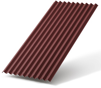 Черепица Ондулин Смарт, лист 1950 х 950 мм цвет: красный