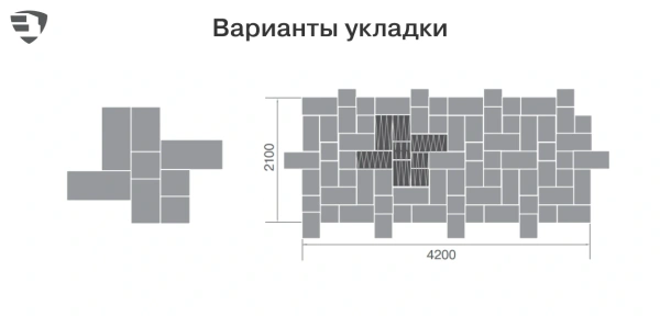 Тротуарная плитка Braer Триада 60 мм 300х300, 450х300, 600х300 мм, цвет: белый