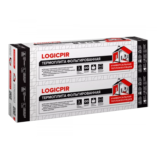 Технониколь, Logicpir Ф/Ф 1190х590х30 мм 5,6168 м2, 0,17 м3