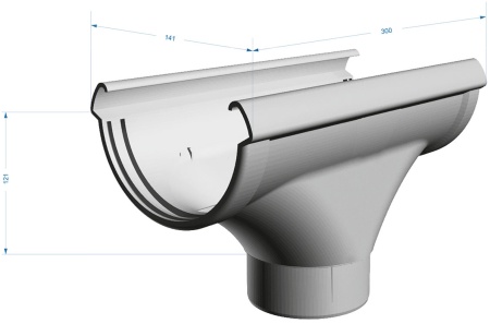 Воронка водосточная, Docke Lux, Ø140/100 мм, цвет: пломбир